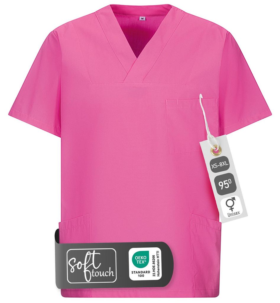 Schlupfkasack, uni, V-Ausschnitt, hotpink, Gr. L, 50% Produktbild 