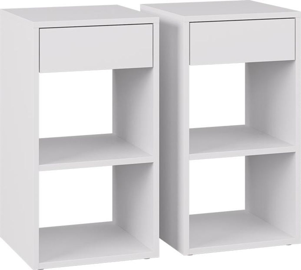 Nachttisch Vicco Dany Weiß 2er Set, Model 57880