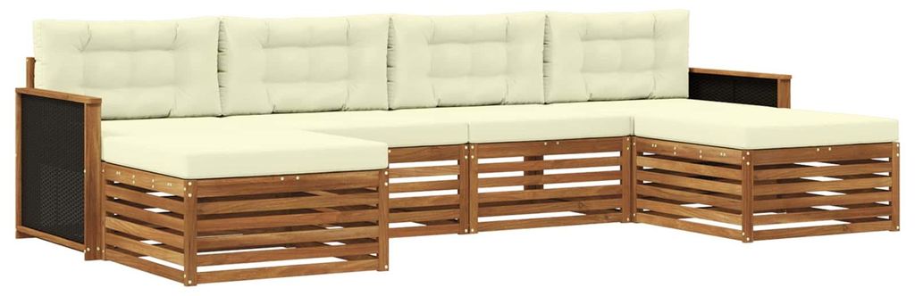 vidaXL Sofagarnituren mit Kissen 6 pcs Massivholz Akazie