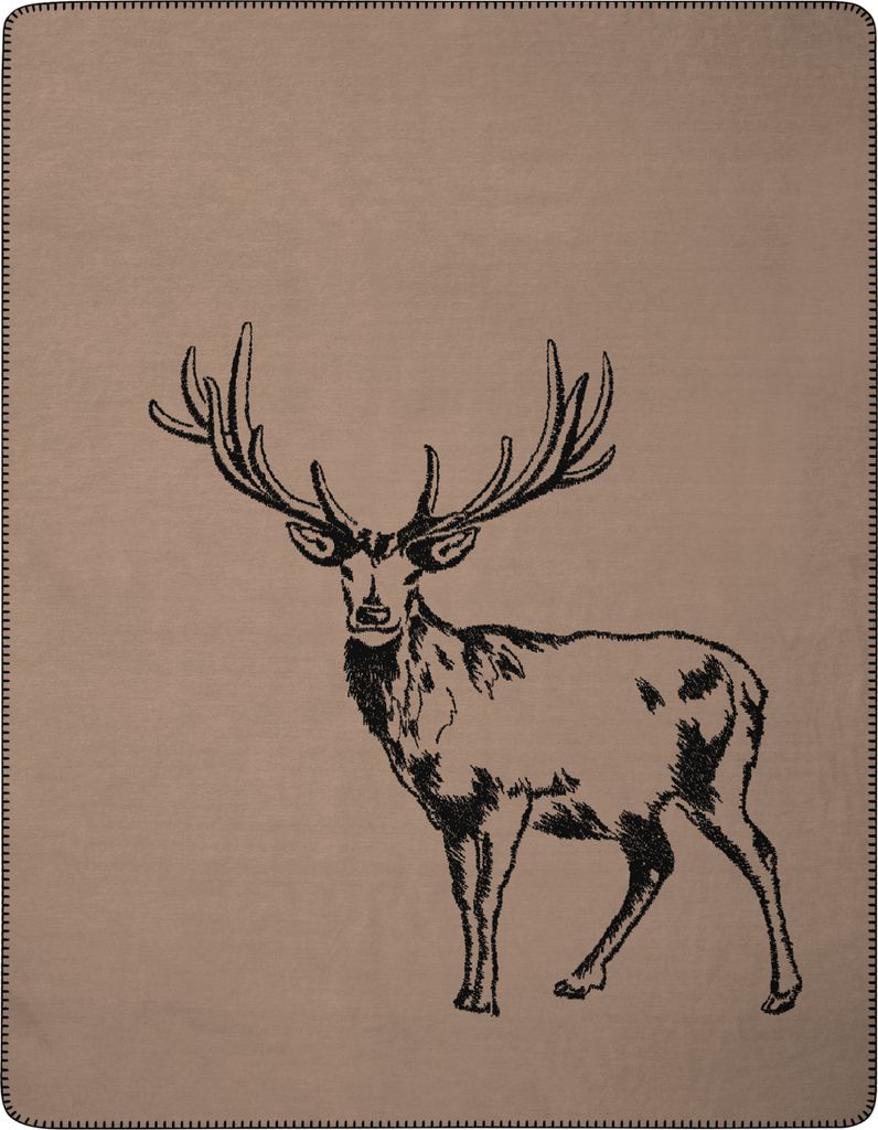 Biederlack Wohndecke Deer mit Zierstich Größe 150 x 200