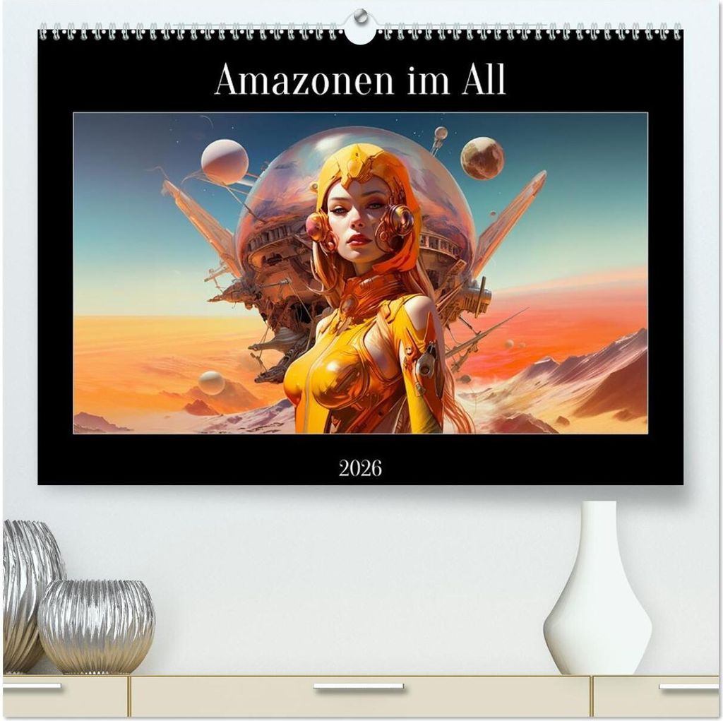 Amazonen im All (hochwertiger Premium Wandkalender 2026 DIN A2 quer), Kunstdruck in Hochglanz