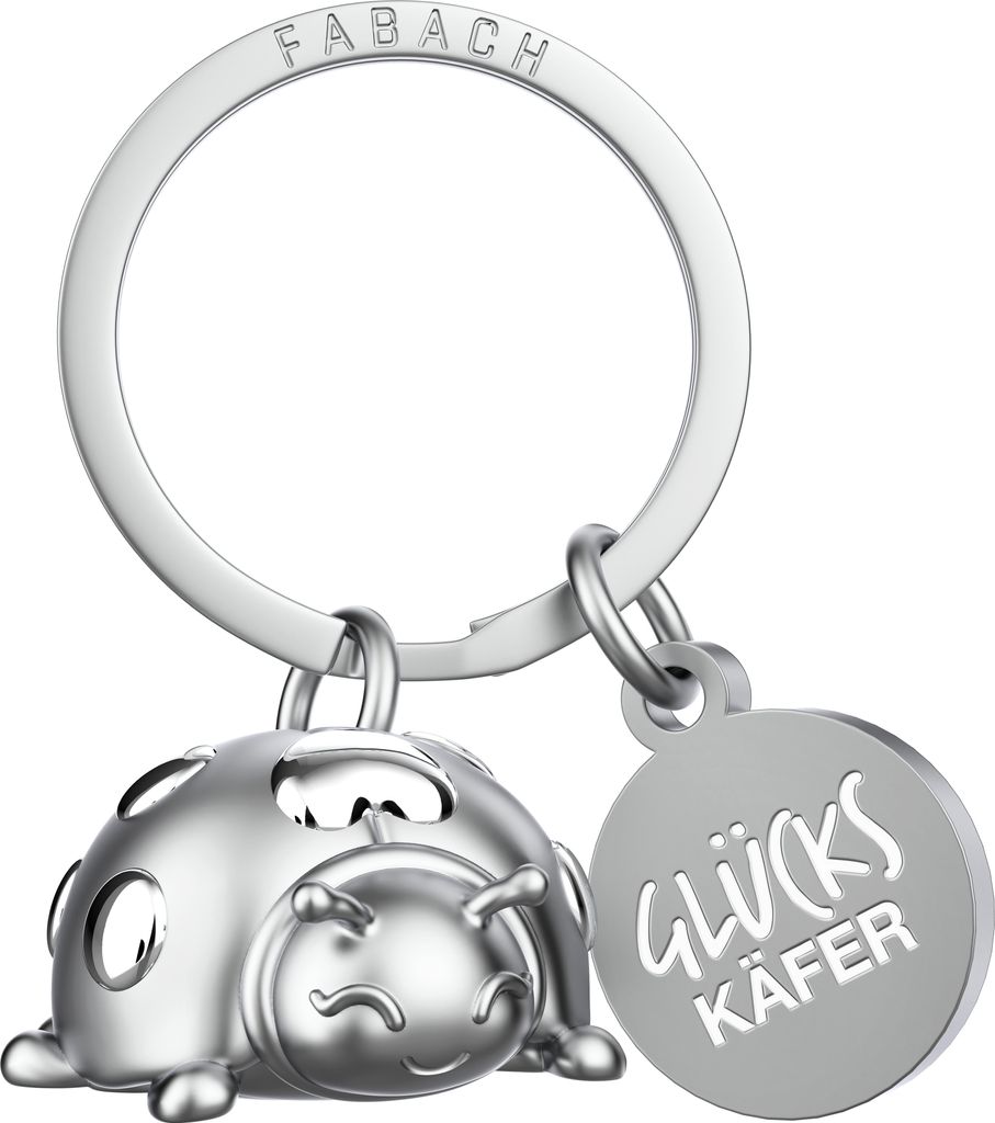 "Glückskäfer" Marienkäfer Schlüsselanhänger "Marie" mit Gravur - Liebevoller Glücksbringer mit Herz in Silber