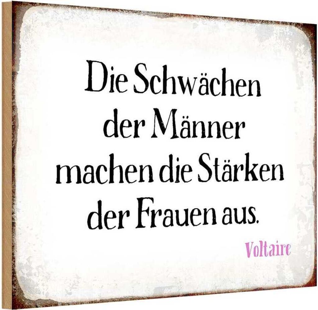 vianmo Holzschild 12x18 cm Schwächen Männer Stärke Frauen