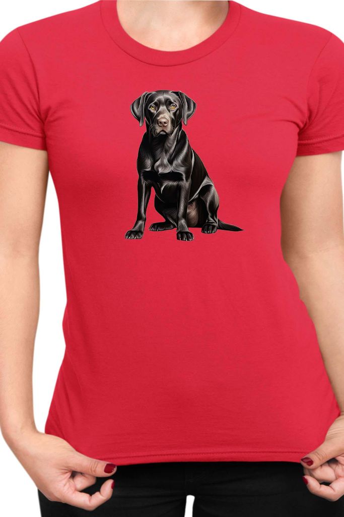 Damen T-Shirt Dogs Breeds Labrador Retriever Dog Breed 006, Lady L / Rot