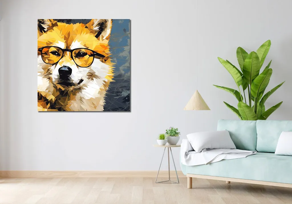 Image Chien Intelligent Impression HD 100x100 cm - Toile Premium Carrée