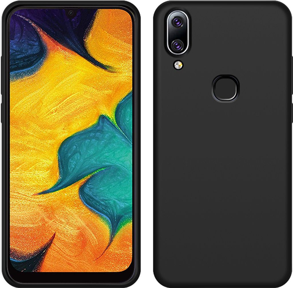 Galaxy A20 Hülle, LaimTop Slim Flüssig Silikon Soft Gel Gummi Stoßfest Kratzfest Schutzhülle für Samsung Galaxy A20 / A30 Schwarz