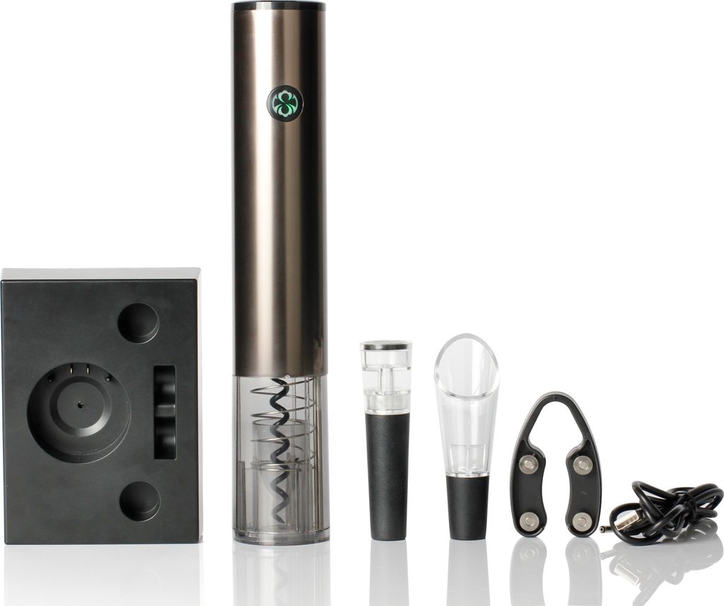 INF Elektrischer Weinflaschenöffner - Korkenzieher mit USB-Aufladung