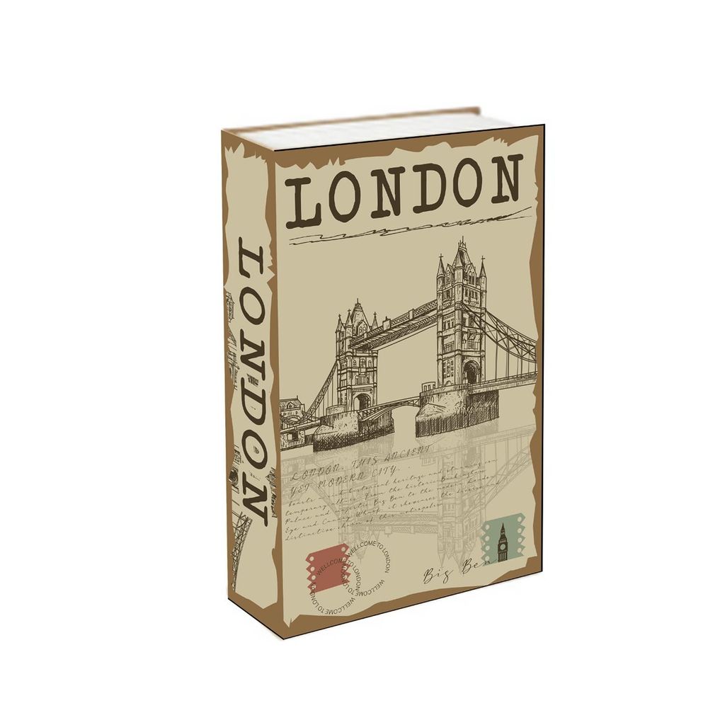 Buchtresor Versteck inkl. 2 Schlüssel London Büchersafe Geheimversteck Buchattrappe Safe Geldkassette