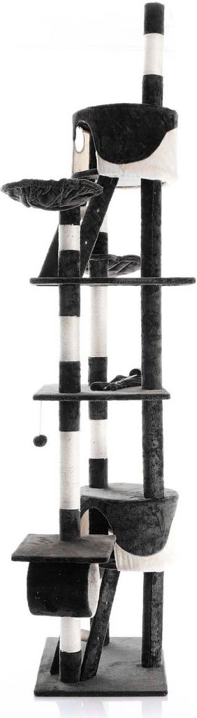 Wiltec Kratzbaum 240-260 cm schwarz/weiß, Katzenkratzbaum Produktbild 5