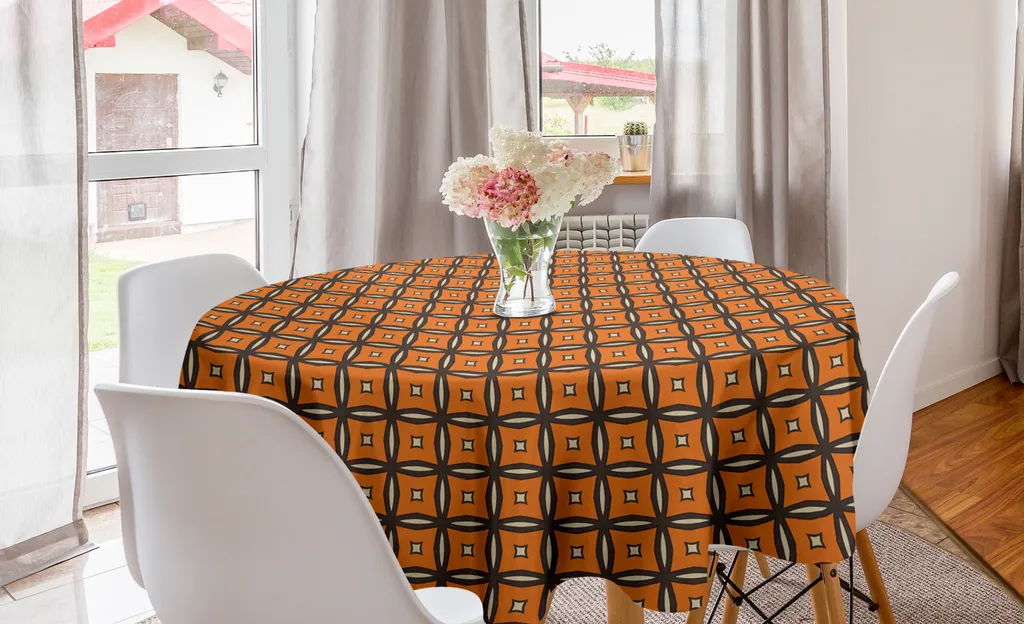 Tovaglia Circolare 150 cm ABAKUHAUS Design Astratto Vermiglio