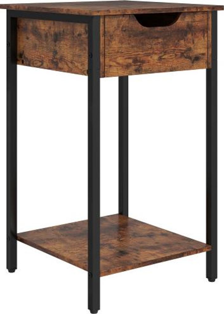 Braun 40x40x68cm Beistelltisch Couchtisch Im Industriellen Design Kaffeetisch Mit Stahlrahmen Rustikales Wohnzimmer Schlafzimmer