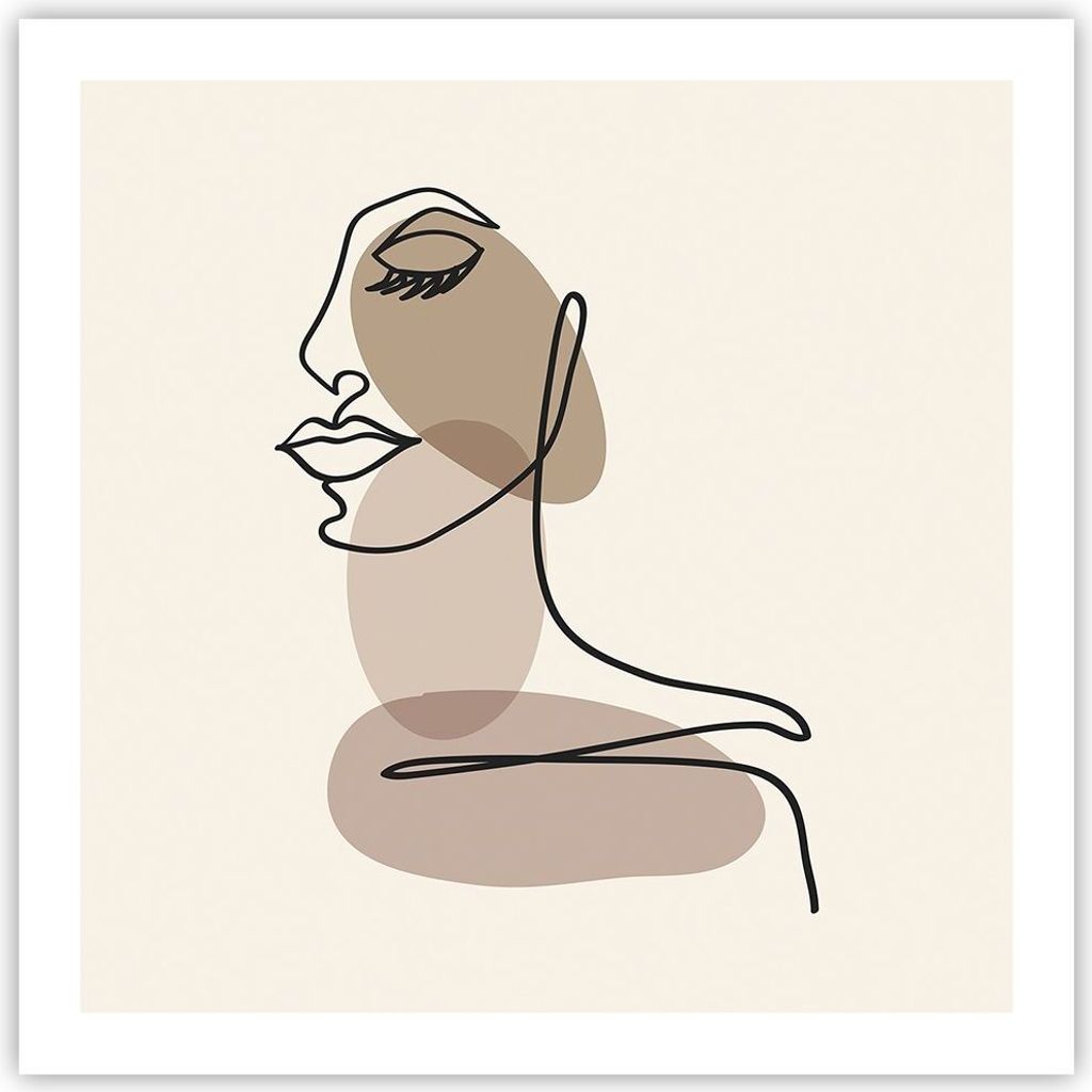 Poster - Poster ohne Rahmen - Linie Kunst Boho - 60x60 cm - Wand Bild - Wanddeko - Wandbilder - Kunstposter - Wandposter - Bilder - Kunstdruck - Wa...