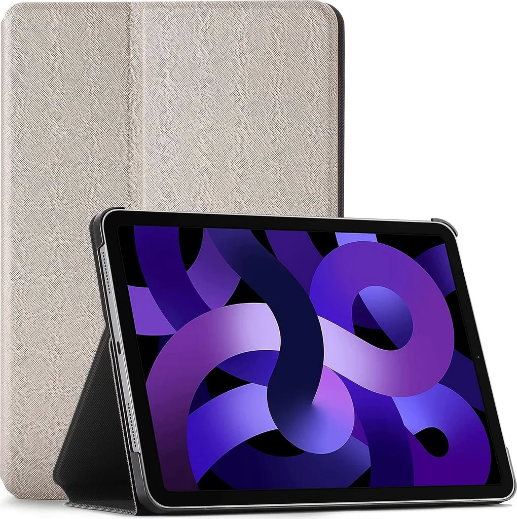Étui Doré iPad Air 5/4 Anti-Rayures, Rabat Stand - Modèle A2589 A2072