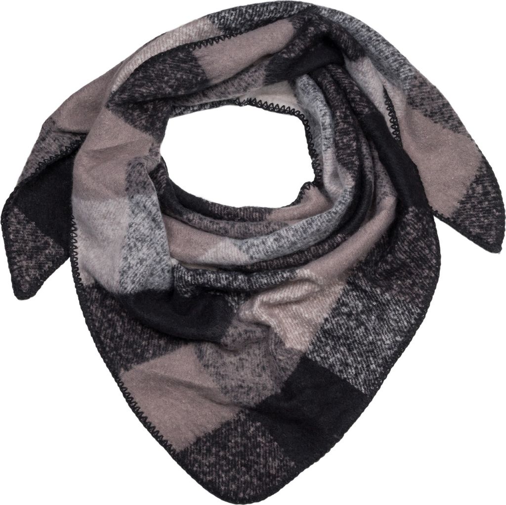 styleBREAKER Damen XXL Web Dreieck Schal mit buntem Karo Muster, Dreiecktuch Kariert, Winter Schal warm weich, Tuch 01020050