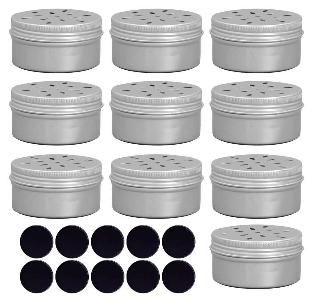 10 Geruchstrainingsdosen, Hundeduft-Set, Aluminiumbehälter mit Magnetpunkten für olfaktorische Trainingsaktivitäten, geeignet für das Spiel mit...