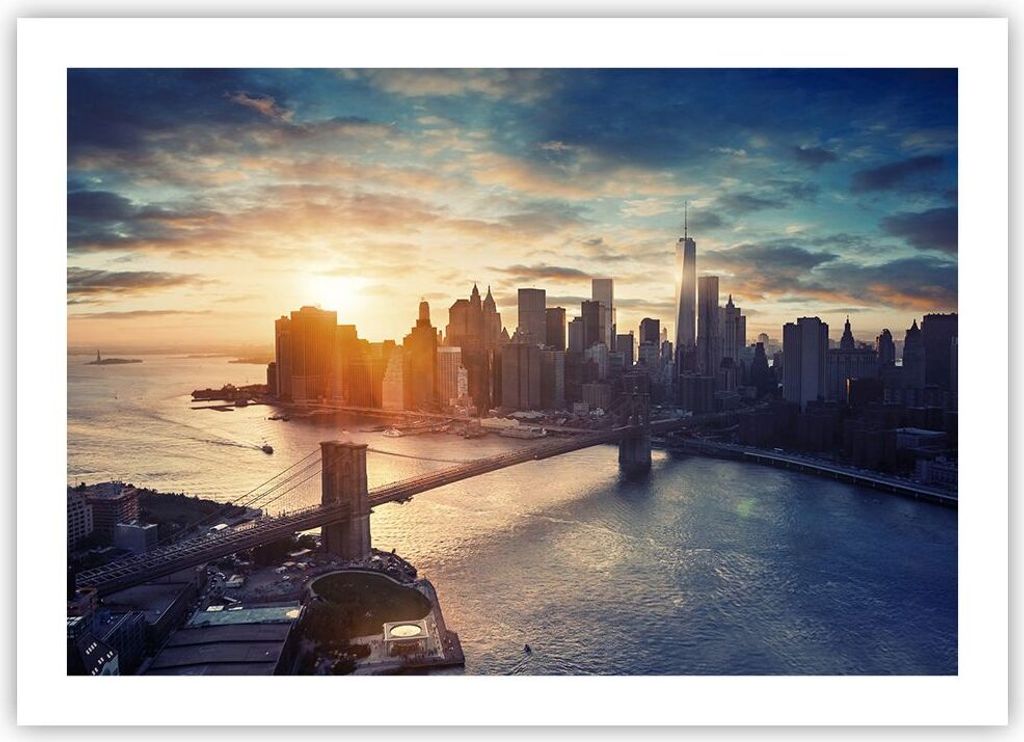 Poster - Poster ohne Rahmen - New York Stadt - 70x50 cm - Wand Bild - Wanddeko - Wandbilder - Kunstposter - Wandposter - Bilder - Kunstdruck - Wand...