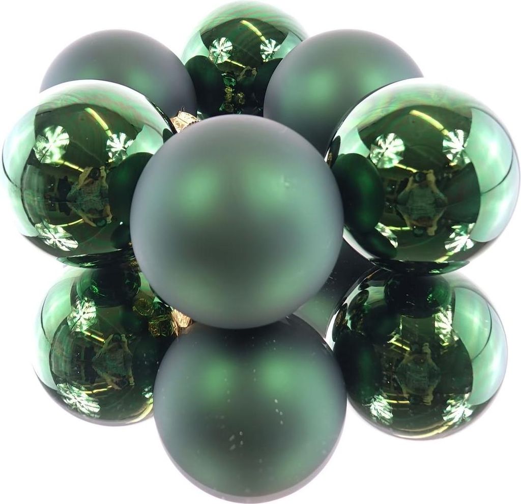 Christbaumkugeln Pine Green dunkelgrün Ø 8 cm aus Glas - Produktbild 