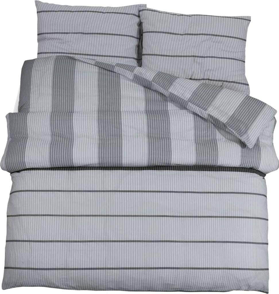 vidaXL Bettwäsche-Set Grau 200x220 cm Baumwolle Produktbild 