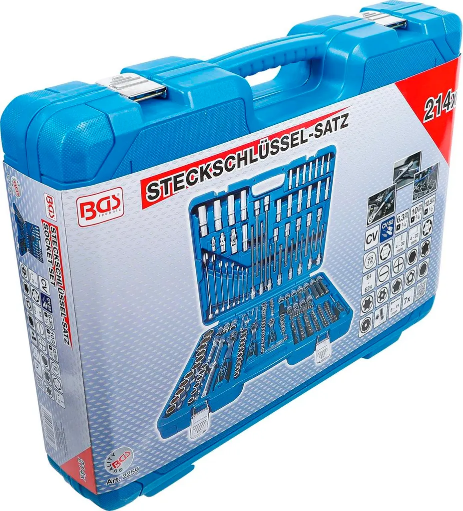 Jeu de douilles complet pour réparation automobile et maintenance 213 pcs