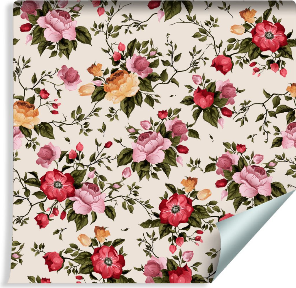 10m VLIES TAPETE Rolle Aquarell Rose Natur BLUMEN XXL Obrázek produktu