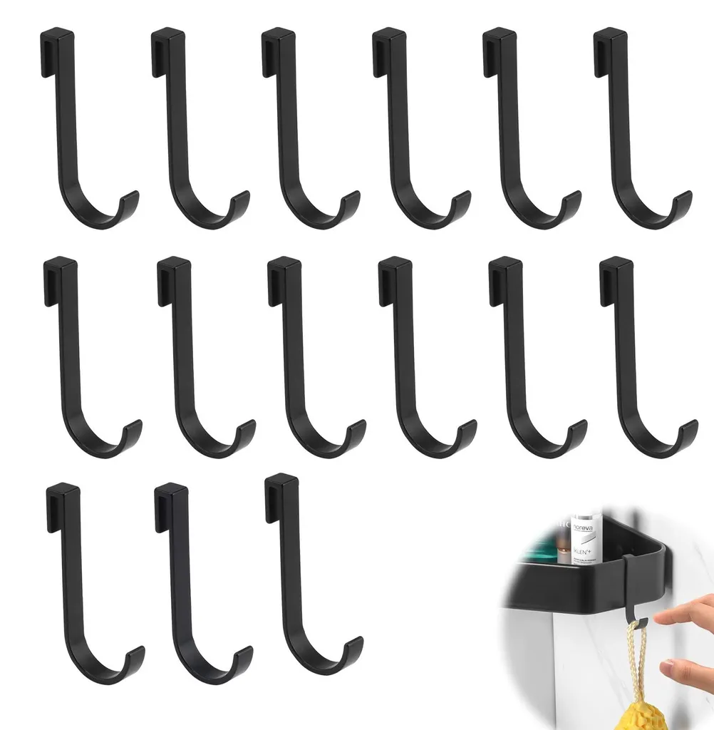 Lot de 15 crochets de douche amovibles en alliage d'aluminium robuste