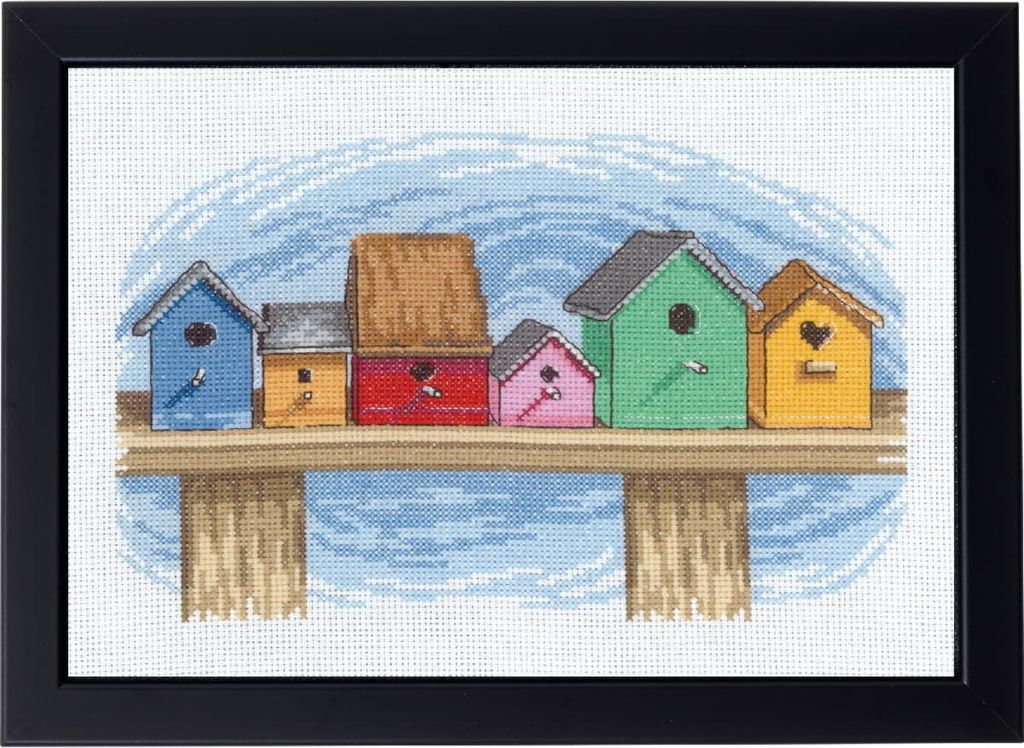 Permin Kreuzstich Stickpackung "Vogelhäuser I", Zählmuster, 29x20cm, 92-0163