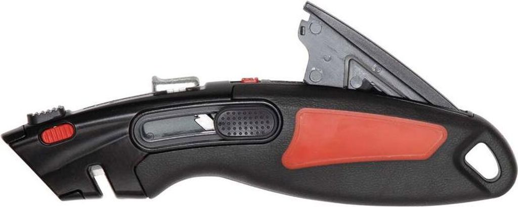 MAUL Sicherheitscutter MAULwork 18 mm gummiert rutschfest Metall Stahl Zink Gummi Carbon 17,5 cm schwarz