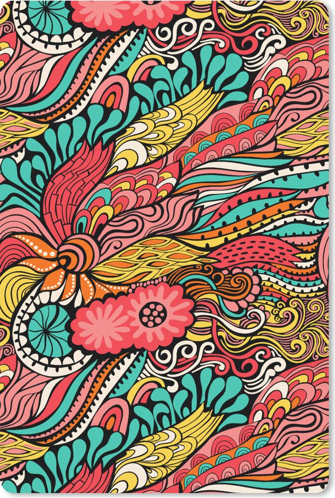 MuchoWow Mauspad Mousepad Bohème - Muster - Blumen 40x60 cm - Mousepads - Maus Mat - Pad - Mausunterlage - Schreibtisch Accesoire