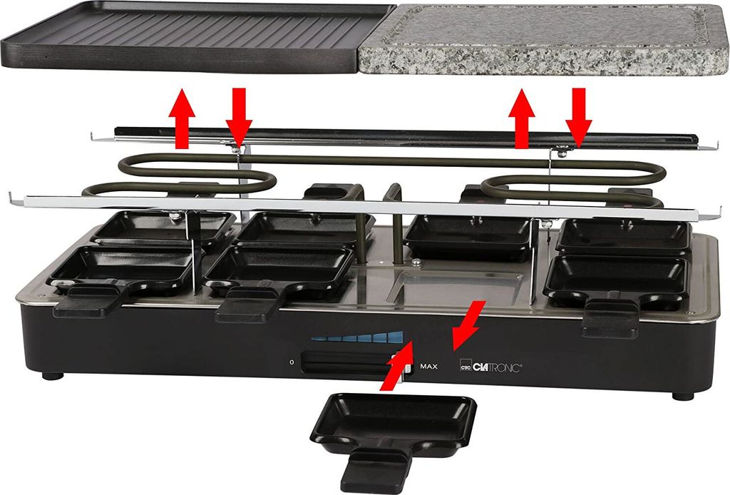Clatronic®️ Raclette z gorącym kamieniem i odwracalną Zdjęcie produktu 24