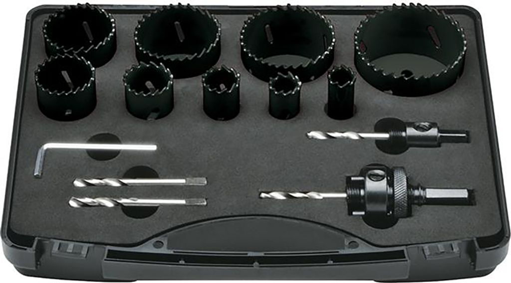 FORMAT Lochsägesatz HSS - Bi-Metall 16 - 76 mm, Ausführung:13-tlg., Sägen-Ø:16/ 19/ 22/ 29/ 35/ 44/ 52/ 57/ 67 mm