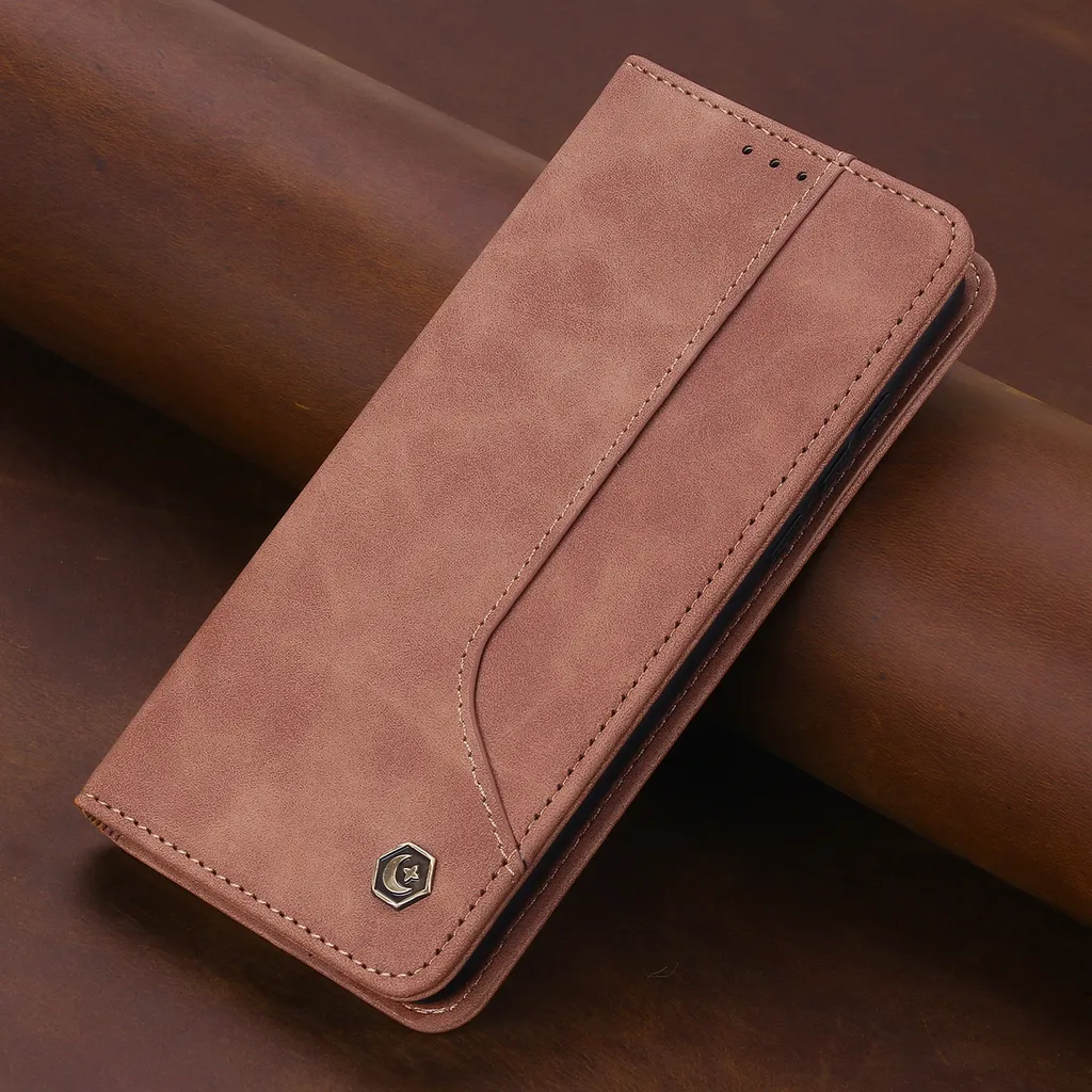 Custodia Portafoglio In Pelle PU Per Xiaomi Mi 11 Lite – Marrone, Con Slot Carte E Chiusura Magnetica