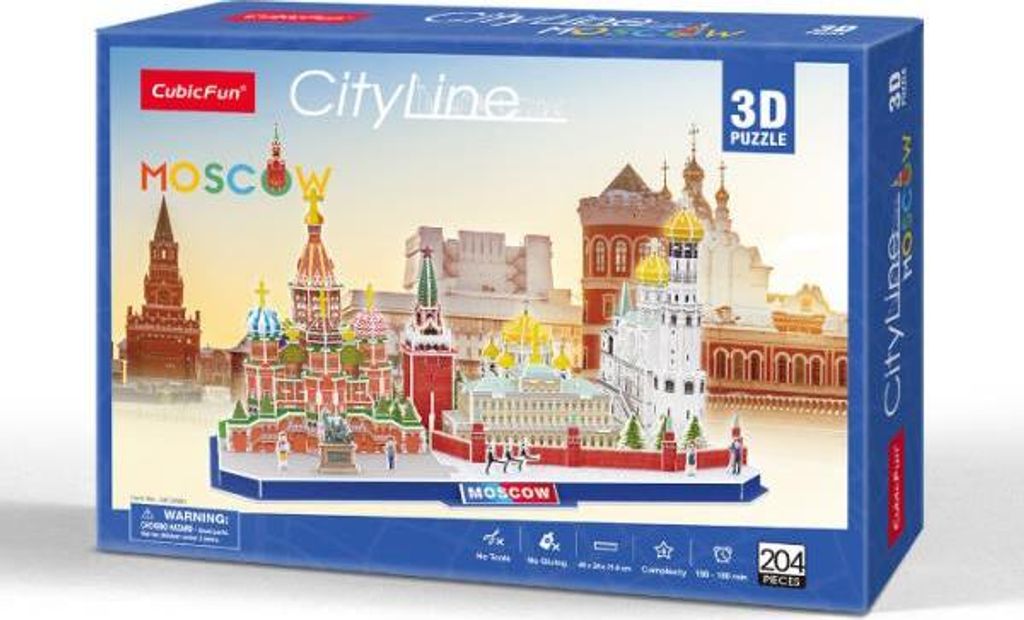 Puzzle 3D Cityline Moskwa - Złożony model miasta dla Obrázok produktu 