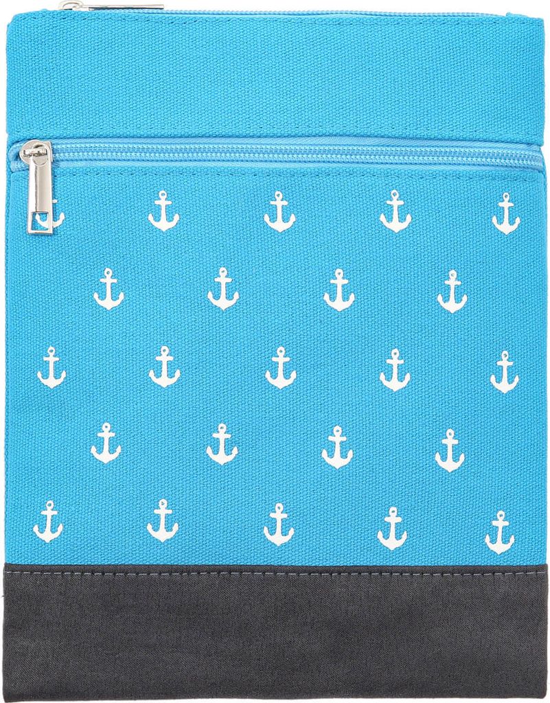 Leoberg Crossbag Tasche in verschiedenen Farben und Designs - Schultertasche aus Baumwolle in 302172-Blau-11