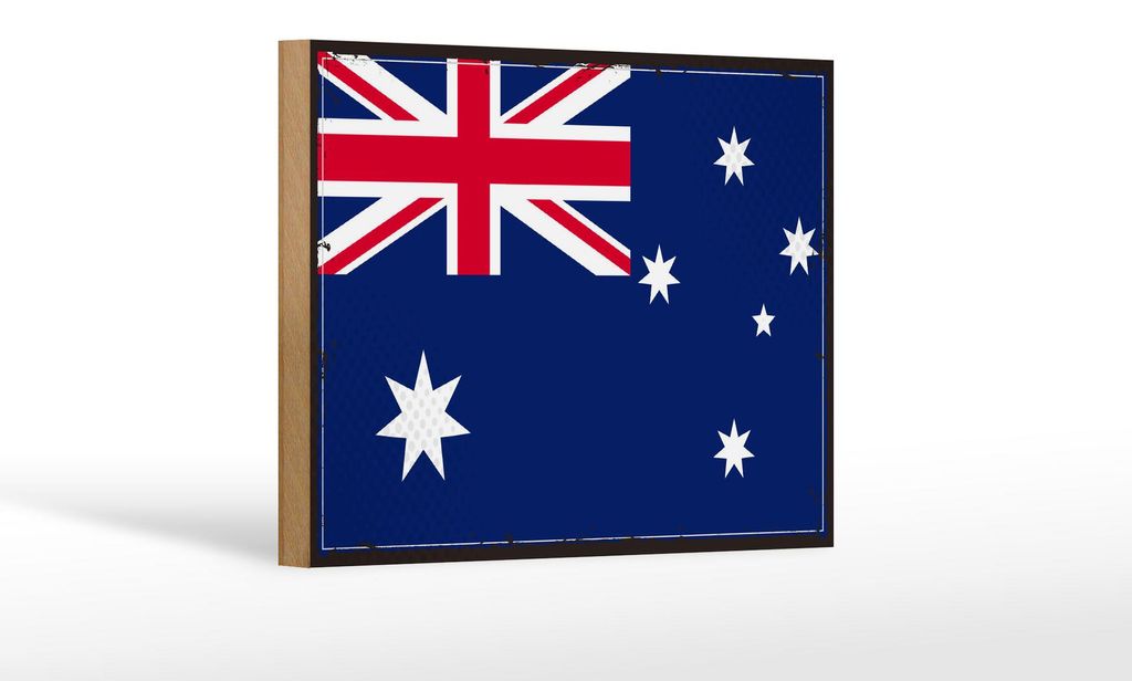 Holzschild Flagge Australien 18x12cm Retro Flag Australia