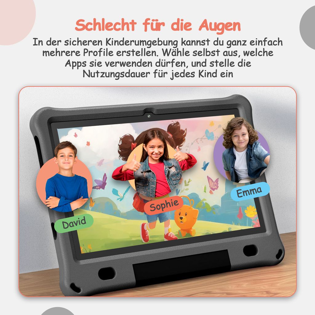 Olvy Kinder Tablet 10.1 Zoll HD, Kids Tablet Android 14, Produktbild 8