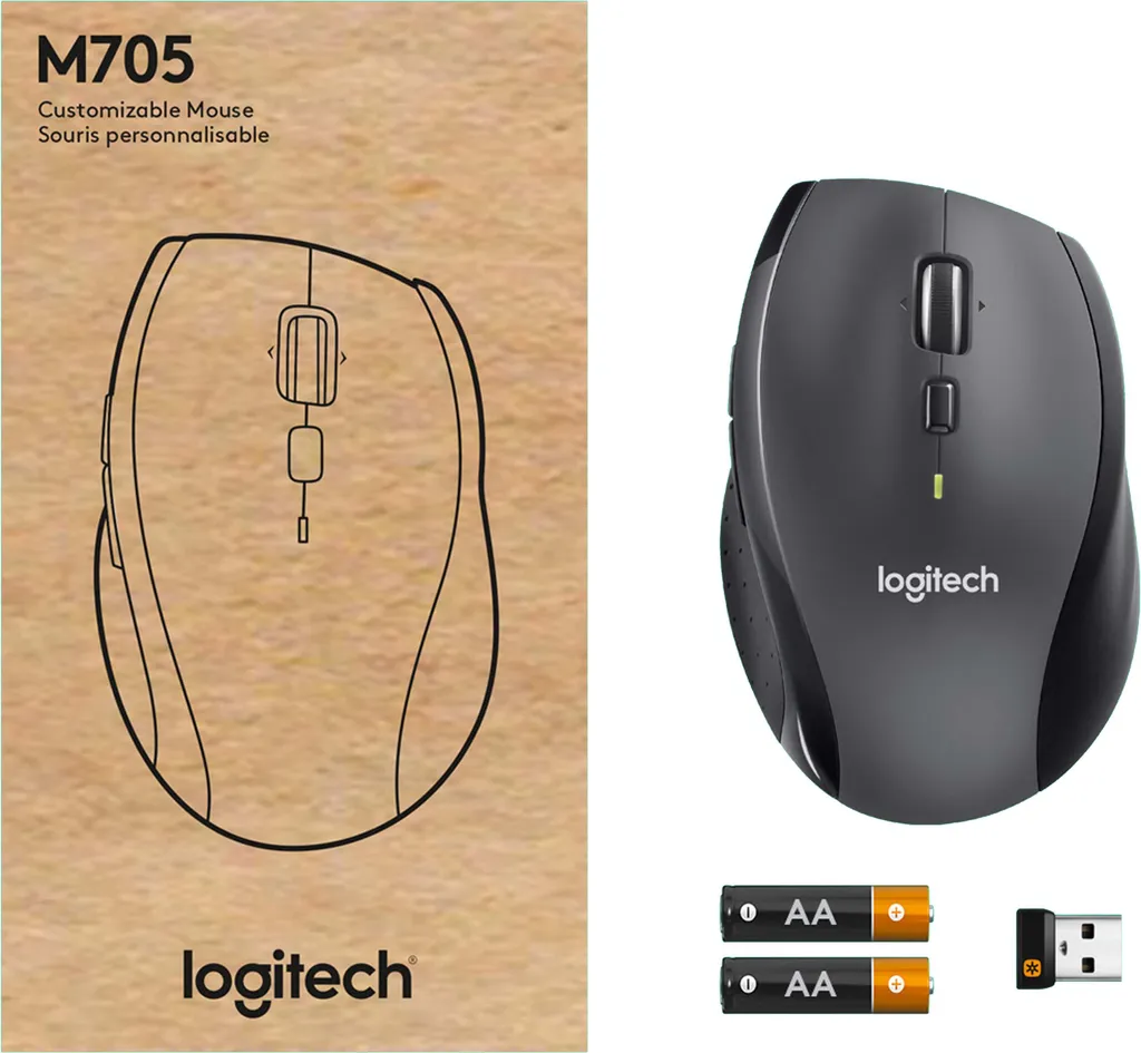 Souris sans fil Logitech M705 pour ordinateur portable - Idéale pour le télétravail