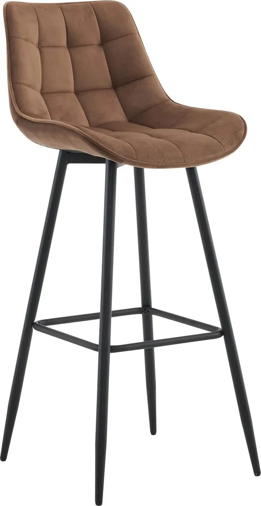 Sgabello da bar Dartford, Colore:Grigio scuro, Materiale della base:Tessuto