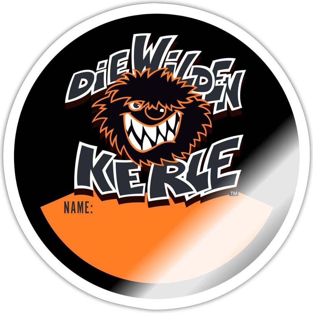 Spreadshirt Die Wilden Kerle Namenssticker Logo Schwarz Sticker Aufkleber, 10 x 10 cm, Weiß glänzend