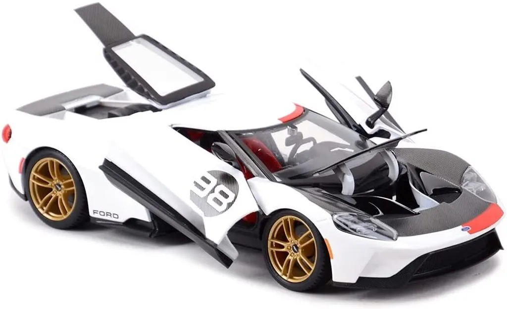 Ford GT 2021 miniature blanche 1/18 Maisto - Finition métal détaillée - 2