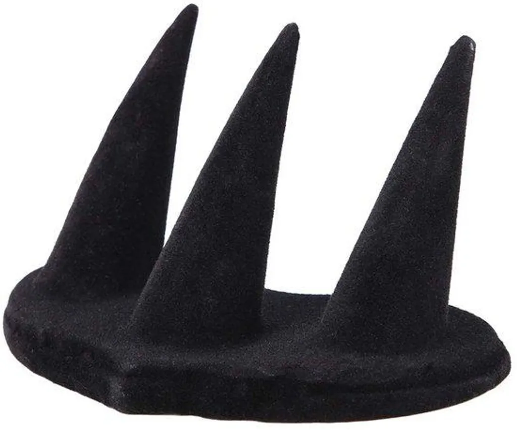 Présentoir de bagues noir velours : support bijoux design multi-bagues