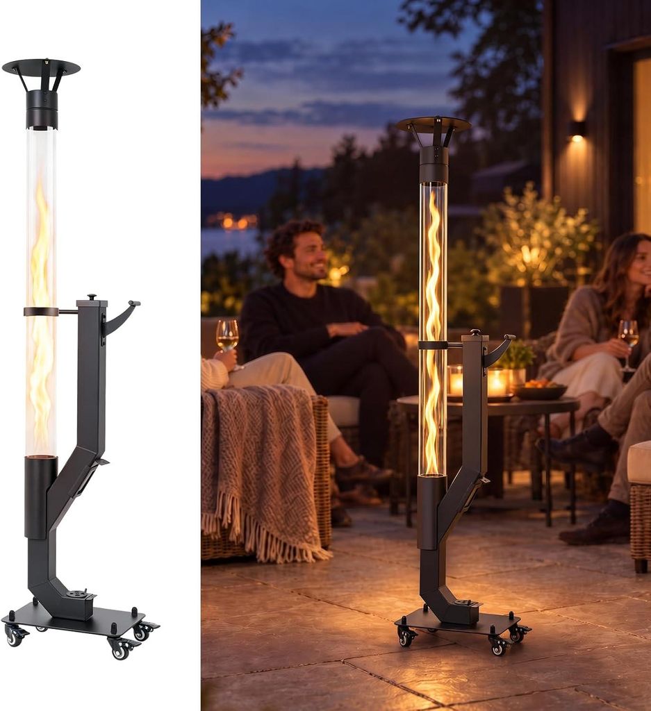 ZMH Caminetto da esterno cilindrico, 6 kW, stufa a pellet Immagine del prodotto 