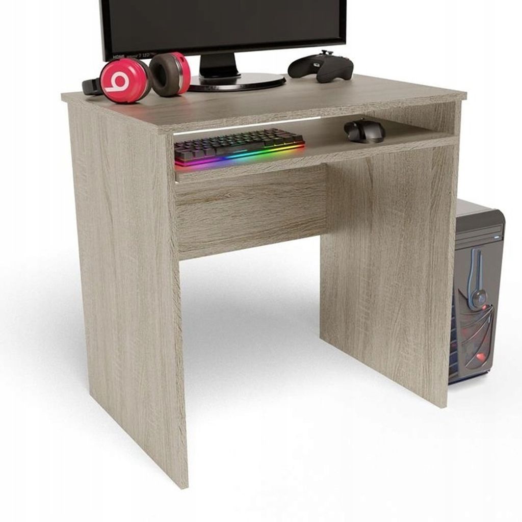MATKAM Schreibtisch EX3, H76 x B70 x T51 cm, praktische Tastaturablage, stilvoll und funktional, Ideal für Büro (Sonoma Eiche)