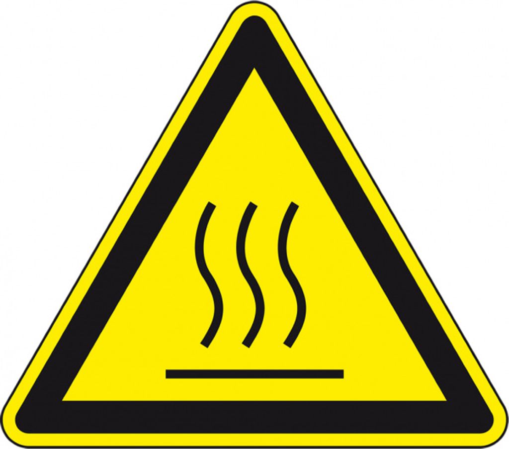 Dreifke Warnschild Warnung vor heißer Oberfläche, ASR/ISO, Kunststoff, SL 300mm
