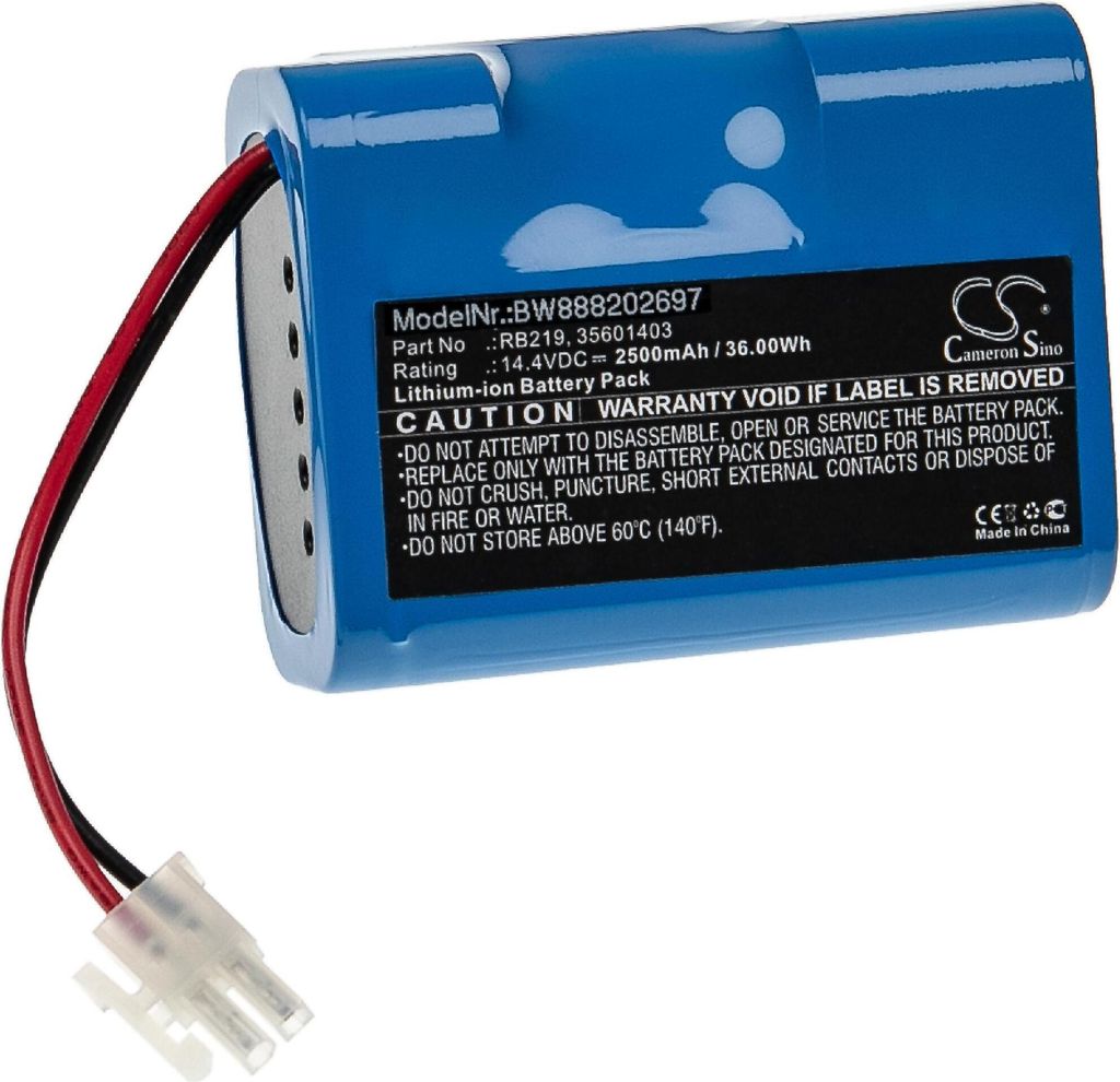 vhbw Akku Ersatz für Hoover 35601727, 35601403, RB219, Li-RB226 für Saugroboter (2500 mAh, 14,4 V, Li-Ion)