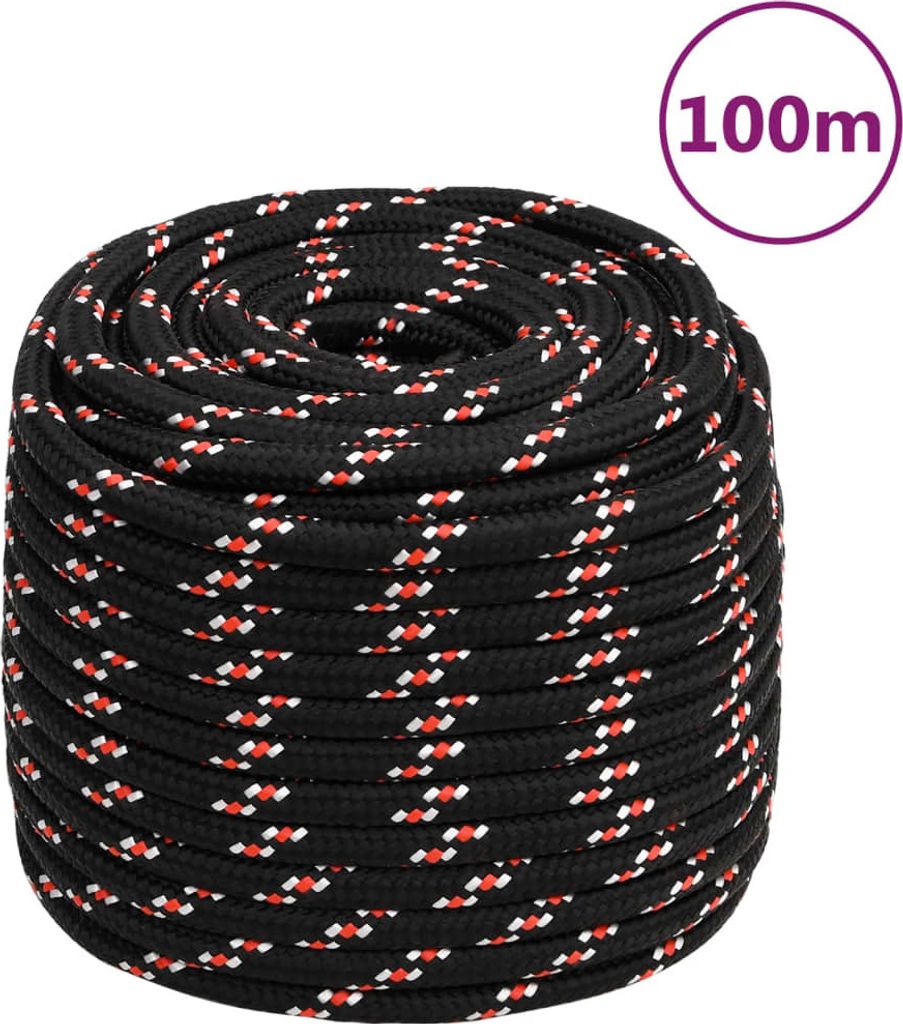 Bootsseil Schwarz 16 mm 100 m Polypropylen