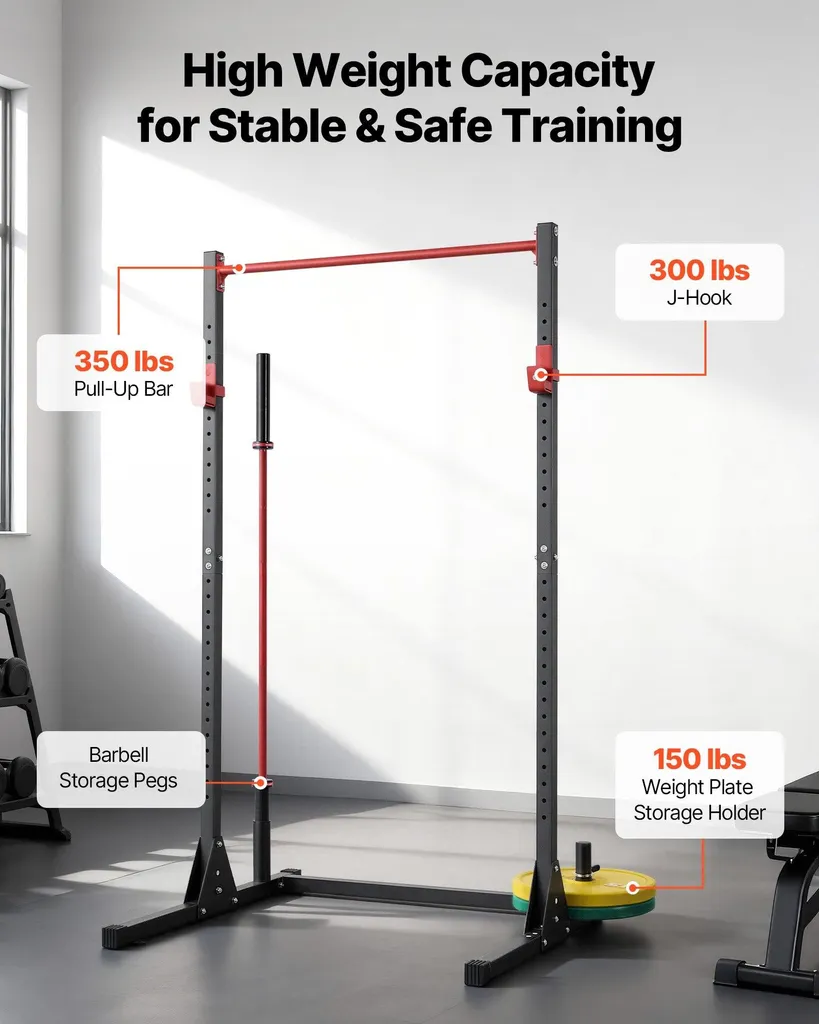 Support de Squat avec Barre de Traction Station de Musculation Maison - 3