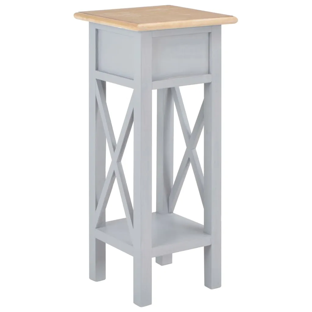 SYFAX™ Tavolino Laterale Grigio 27x27x65,5 cm in Legno