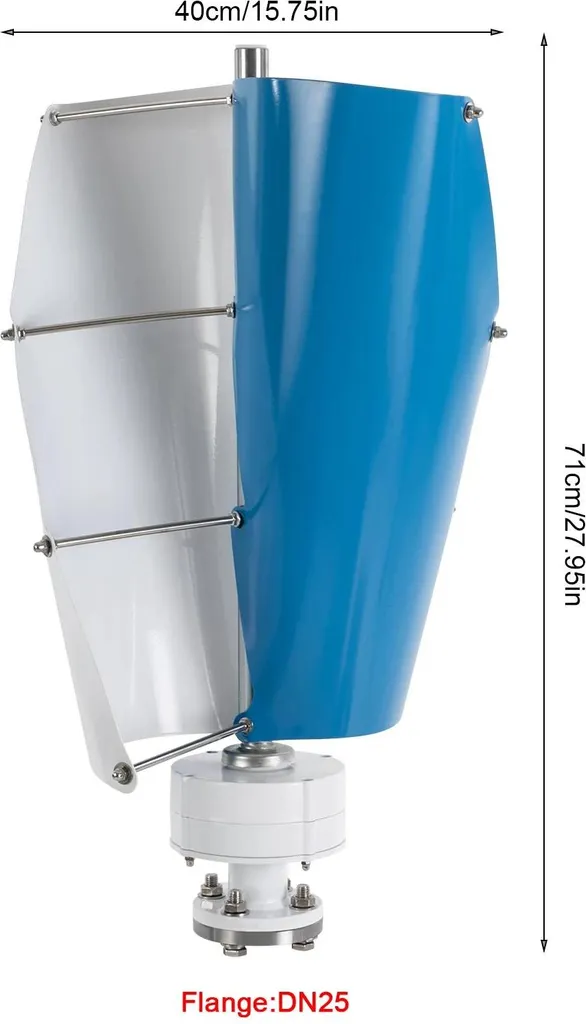 Éolienne 12V pour site isolé et camping-car - Modèle vertical bleu