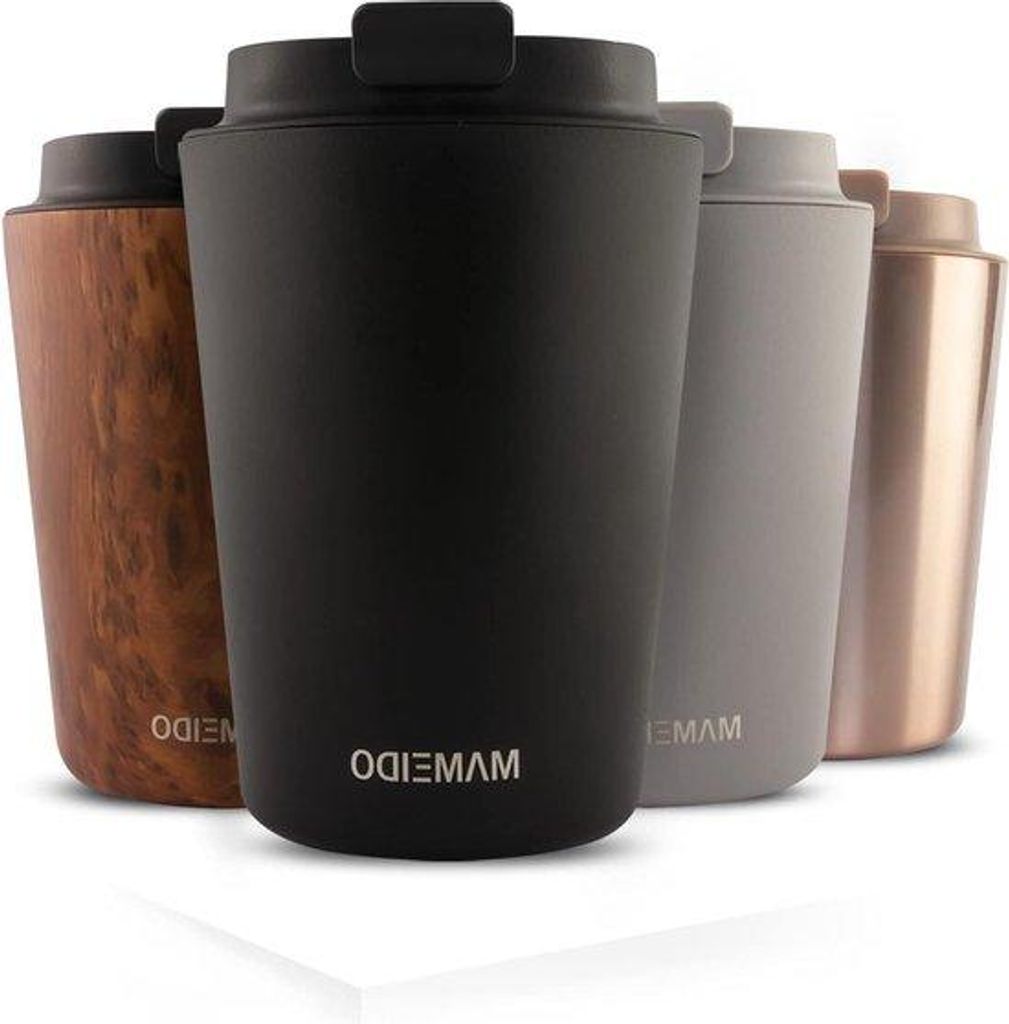 Kaffee-Becher 350ml Dunkel - Doppelwandig isolierte Kaffee-Mug - Reise-Becher