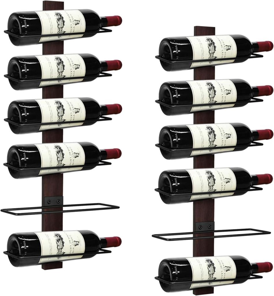 12 Bottiglie Weinregal Flaschenregal Metall Flaschenhalter Wandmontage Aufbewahrungsregal Hängeregal Hängend